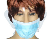 Μπλε μίας χρήσης ιατρική μάσκα νοσοκομείων με την πλαστική ρευστή απωθητική ασπίδα
